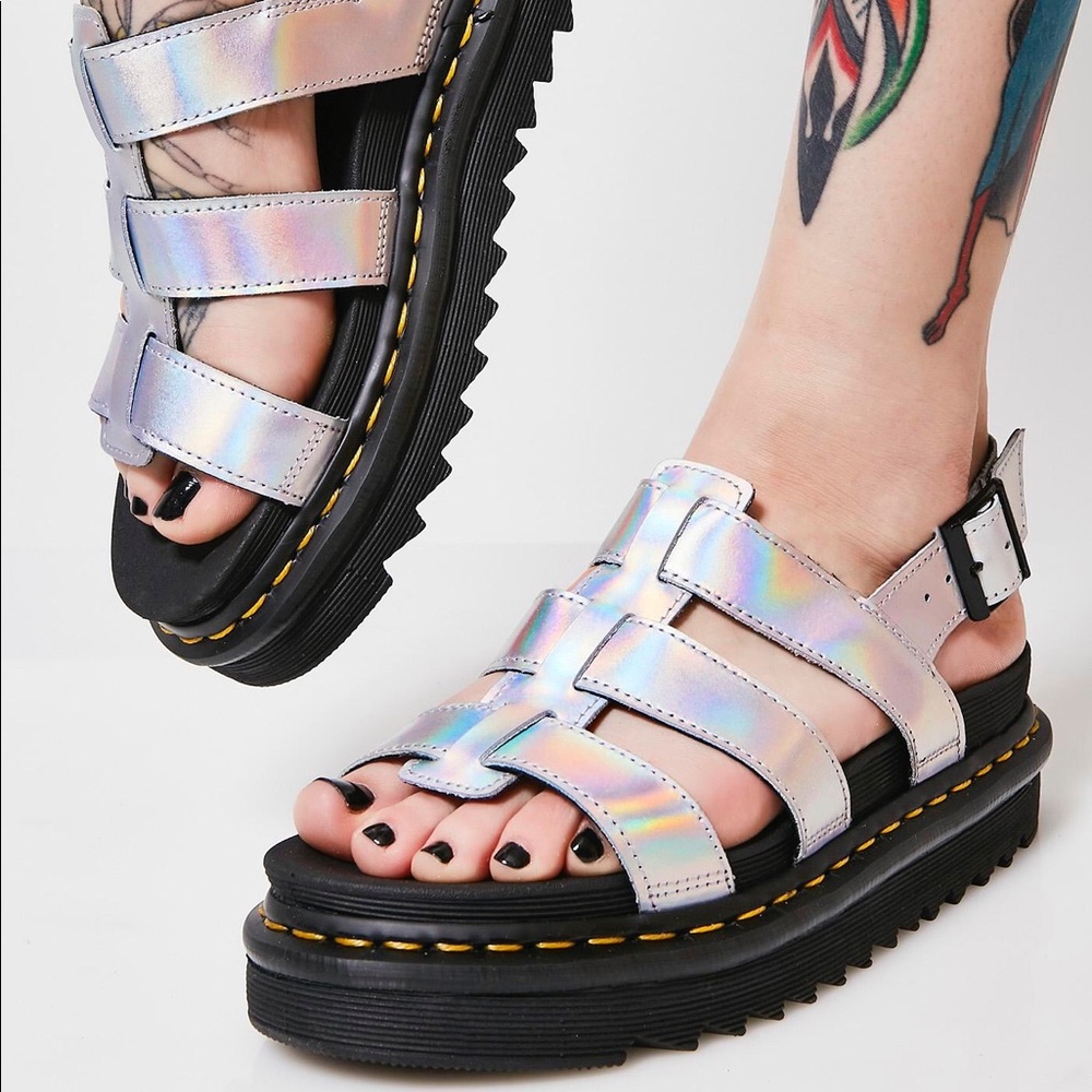 Holographic Dr. Martens sandals